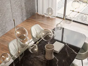 Lampada a sospensione in cristallo e metallo Bloom di Cattelan Italia
