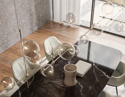 Lampada a sospensione in cristallo e metallo Bloom di Cattelan Italia