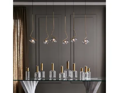 Lampada a sospensione in metallo e vetro Sunset di Cattelan Italia