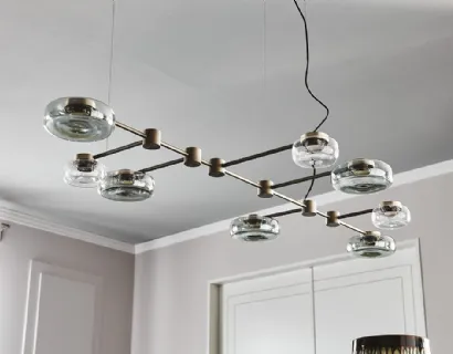Lampada a sospensione in metallo e vetro Circuit di Cattelan Italia