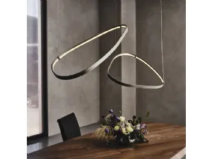 Lampada a sospensione Magellano in acciaio verniciato titanio di Cattelan Italia