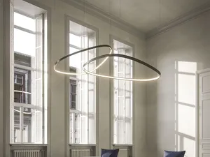 Lampada a sospensione Magellano Magnum in acciaio verniciato titanio di Cattelan Italia
