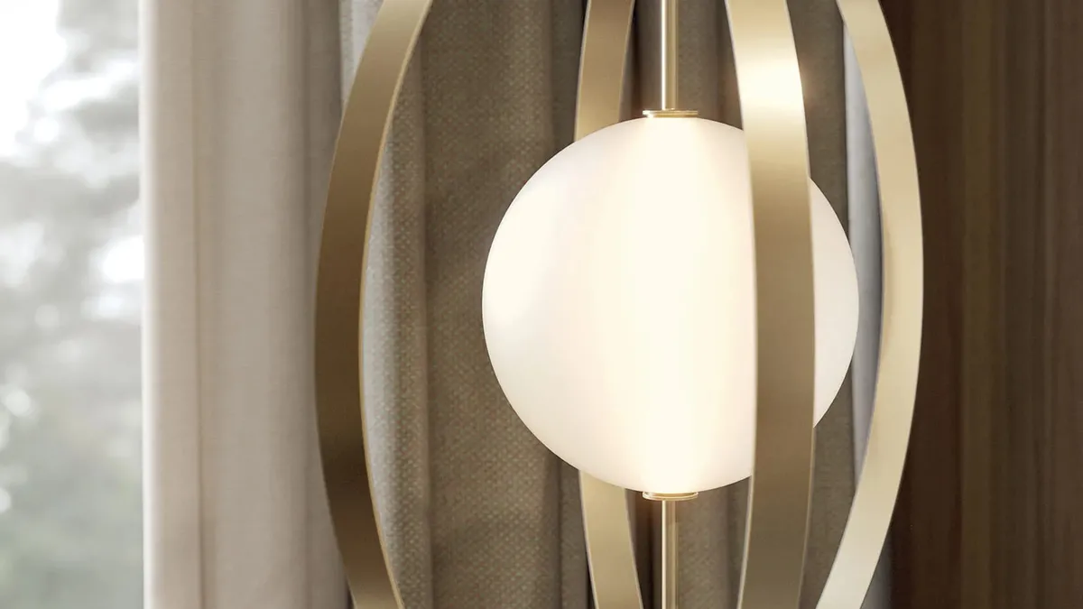 Lampada da terra Papillon Cielo-Terra in acciaio e vetro di Bontempi