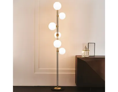 Lampada da terra Planeta in metallo e vetro di Cattelan Italia