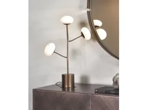 Lampada da Tavolo Ramy T in metallo con bulbi in vetro di Riflessi