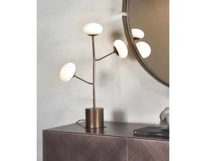 Lampada da Tavolo Ramy T in metallo con bulbi in vetro di Riflessi
