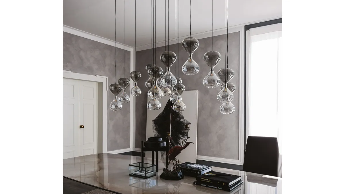 Lampada a sospensione Sablier in cristallo di Cattelan Italia