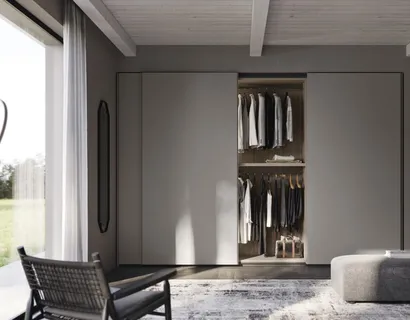 Armadio di design con anta scorrevole Line di Fimar