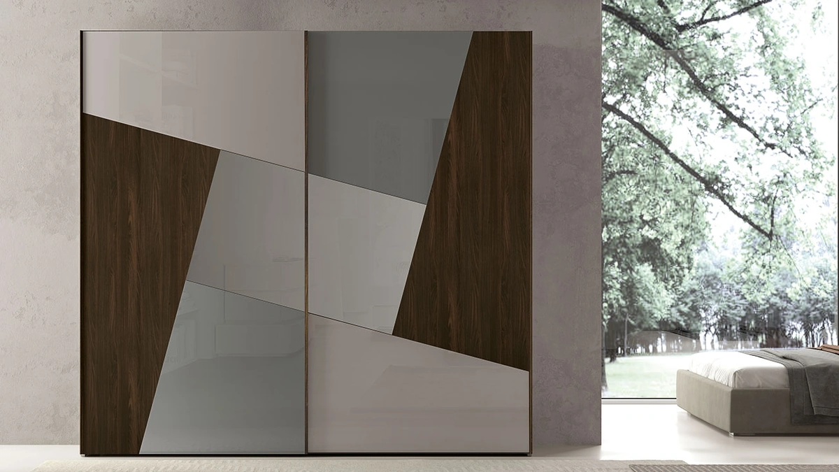 Armadio in vetro e rovere termocotto Sector di Adriatica