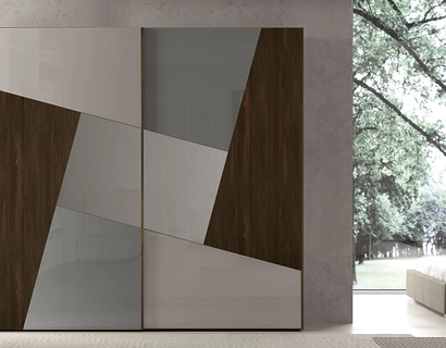 Armadio in vetro e rovere termocotto Sector di Adriatica