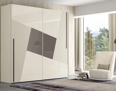 Armadio Twist in laccato e vetro di Adriatica