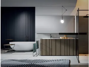 Mobile da Bagno a terra texture Botte anice Chrono 38 4004 di Edoné