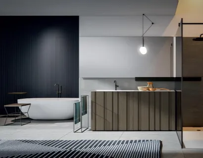 Mobile da Bagno a terra texture Botte anice Chrono 38 4004 di Edoné