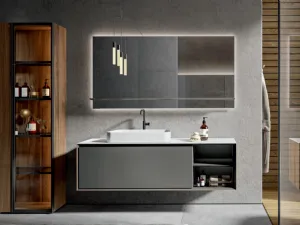 Mobile da Bagno sospeso in laccato opaco Crio 001 di Edoné