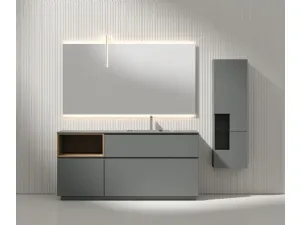 Mobile da Bagno a terra in laccato opaco peltro Giunone 9009 di Edoné