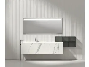 Mobile da Bagno sospeso Giunone 9058 in HPL Bianco Statuario di Edoné