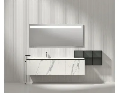 Mobile da Bagno sospeso Giunone 9058 in HPL Bianco Statuario di Edoné