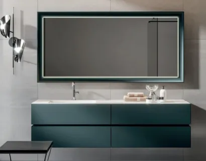 Mobile da Bagno sospeso in laccato Pavone opaco Nike 005 di Edoné