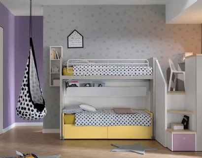 Cameretta in laccato opaco Alpha Letto a Castello G040 di Doimo Cityline