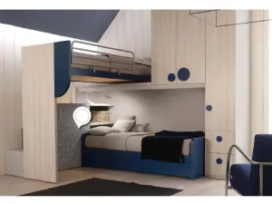 Cameretta in melaminico Alpha Letto a Soppalco E020 di Doimo Cityline