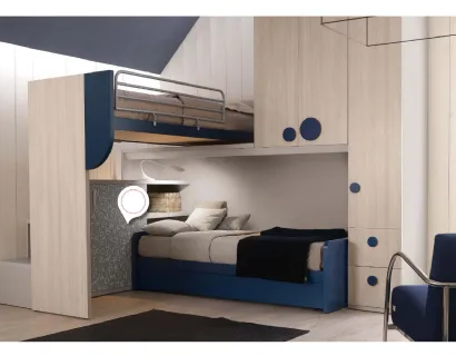 Cameretta in melaminico Alpha Letto a Soppalco E020 di Doimo Cityline