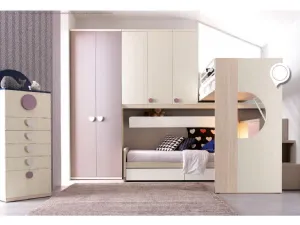 Cameretta angolare in melaminico Alpha Letto a Soppalco E040 di Doimo Cityline