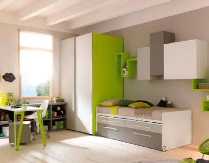 Cameretta verde di design KC307 di Moretti Compact