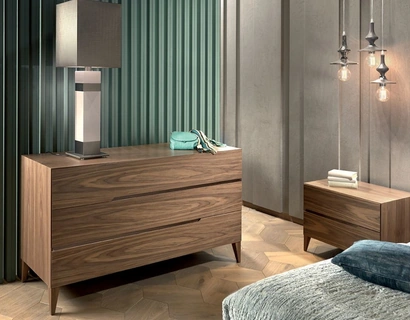 Gruppo Notte Leonardo L323N in noce massello di Arte Brotto