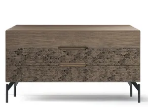 Comò Icons 104 Damasco in legno con stampa decorativa di Devina Nais