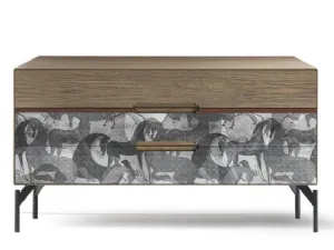 Comò Icons 104 Iliade in legno con stampa decorativa di Devina Nais