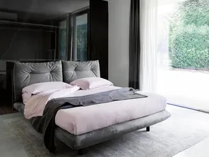 Letto Again in ecopelle nabuk di Noctis