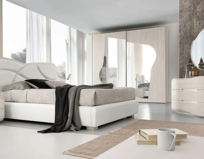 Letto in ecopelle con box contenitore Aloa di Adriatica