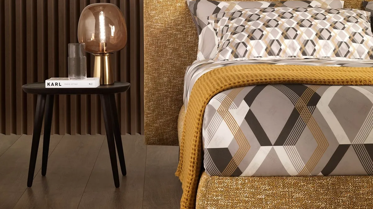 Letto in tessuto con testiera e box contenitore Soul Miage di Altrenotti