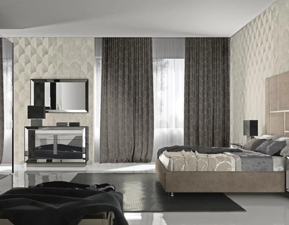 Letto con testiera imbottita Astra di Adriatica