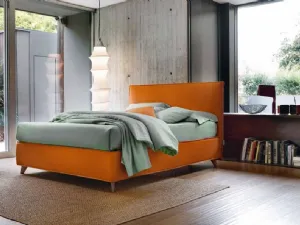 Letto in tessuto con testiera e box contenitore Bon Ton di Bontempi Letti Design