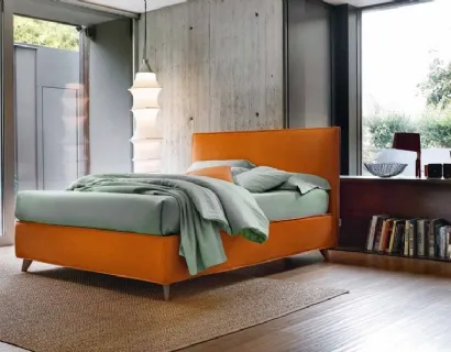 Letto in tessuto con testiera e box contenitore Bon Ton di Bontempi Letti Design