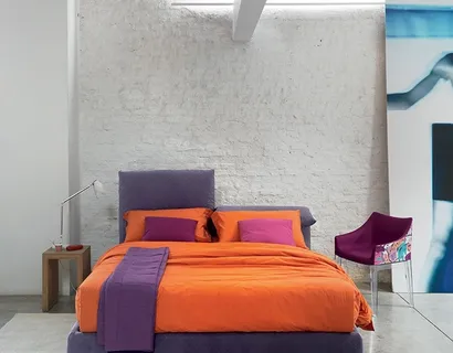 Letto con testiera regolabile e box contenitore Jenny di Bontempi Letti Design