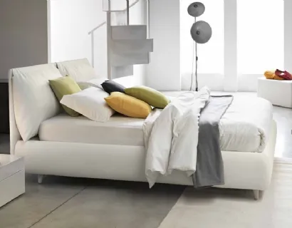 Letto in tessuto imbottito con box contenitore Malou di Bontempi Letti Design