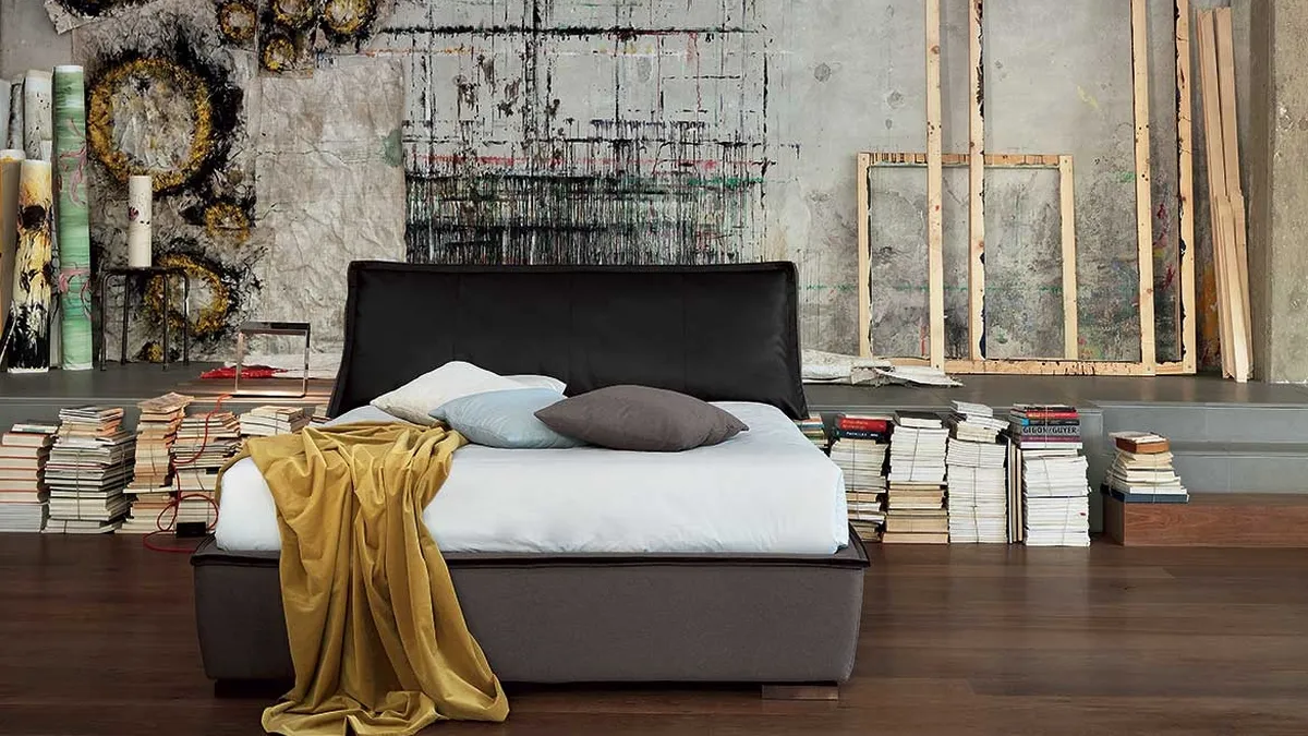 Letto in tessuto con testiera Sandy di Bontempi Letti Design