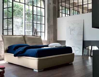 Letto in tessuto con testiera Sandy di Bontempi Letti Design