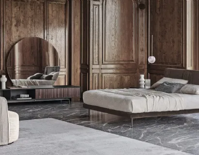 Letto in tessuto con testiera plissettata Chloè Luxury di Ditre Italia