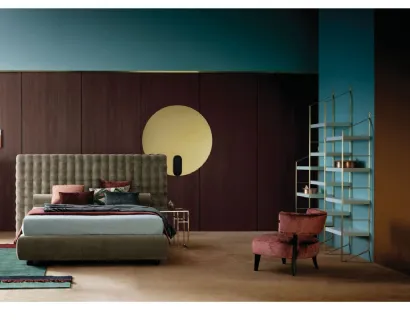Letto in tessuto con testiera trapuntata Chocolat di Twils