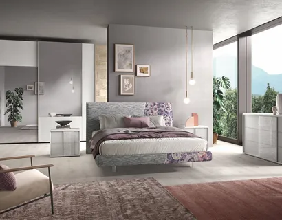 Letto in tessuto con testiera Composizione 02 di Corso 11