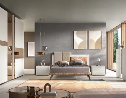 Letto matrimoniale con testiera asimmetrica Composizione 31 di Corso 11