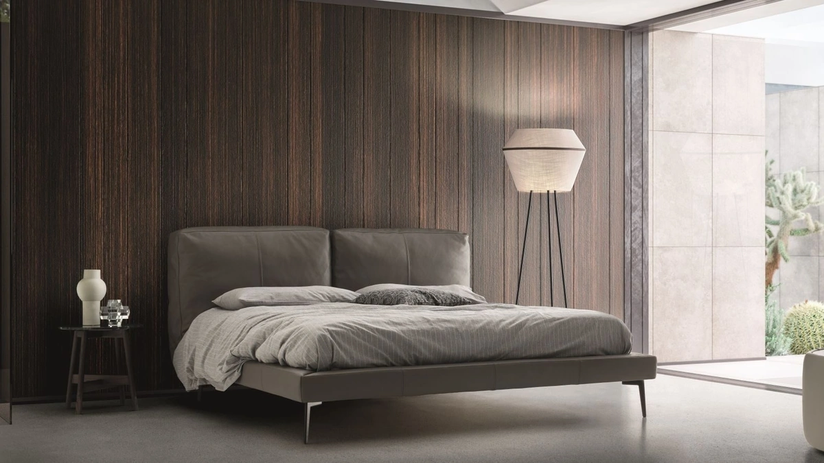 Letto matrimoniale in pelle Sound di Ditre Italia