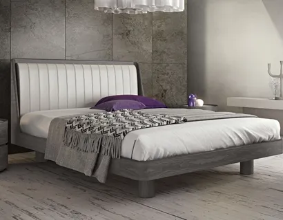 Letto con testiera in pelle Incanto di Fazzini