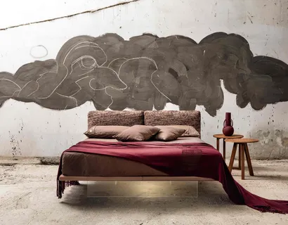 Letto con testiera imbottita Filo 2 di Veneran
