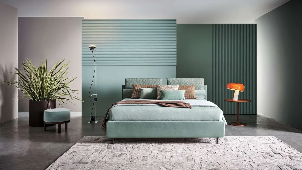 Letto matrimoniale in tessuto Frick di Twils