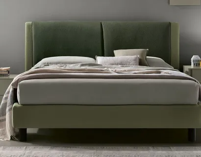 Letto Gemini in tessuto imbottito di Tomasella