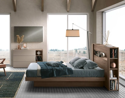 Letto matrimoniale Hole con contenitore di Adriatica